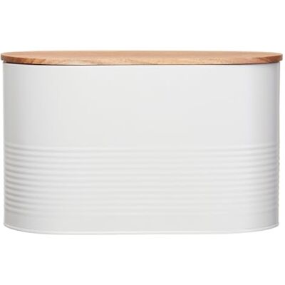 Premier Alton Cream Bread Bin With Acacia Wood Lid Premier Alton Cream Bread Bin With Acacia Wood Lid