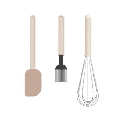 Mepal Back-Set 3-teilig (Teigschaber groß + Backpinsel + Schneebesen) Chef it Set für Bäcker Hitzebeständig Spülmaschinengeeignet Küchenutensilien Chalk Mepal Back-Set 3-teilig (Teigschaber groß + Backpinsel + Schneebesen) Chef it Set für Bäcker Hitzebeständig Spülmaschinengeeignet Küchenutensilien Chalk
