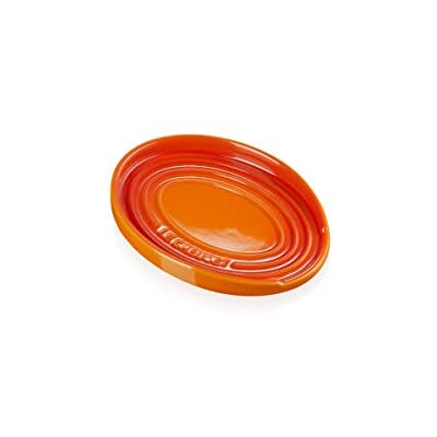 LE CREUSET ovale Löffelablage aus Steinzeug, Ofenrot, 71507150900099 LE CREUSET ovale Löffelablage aus Steinzeug, Ofenrot, 71507150900099