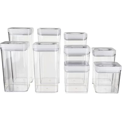 Amazon Luftdichte Lebensmittelbehälter, 10er-Set, BPA-freier Kunststoff, Transparent, 3,1L x 2, 2,4L x 2, 1,8L x 2, 1,1L x 2, 0,47L x 2 Amazon Luftdichte Lebensmittelbehälter, 10er-Set, BPA-freier Kunststoff, Transparent, 3,1L x 2, 2,4L x 2, 1,8L x 2, 1,1L x 2, 0,47L x 2
