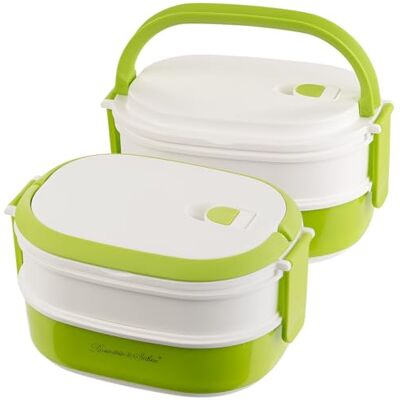 Rosenstein & Söhne Lunchbox mit 2 Fächern: 2er-Set Lunchbox, 2 Etagen, Tragegriff, Clip-Deckel, 700 ml (Kunststoff-Dose, Pausenbuffet-Dose) Rosenstein & Söhne Lunchbox mit 2 Fächern: 2er-Set Lunchbox, 2 Etagen, Tragegriff, Clip-Deckel, 700 ml (Kunststoff-Dose, Pausenbuffet-Dose)