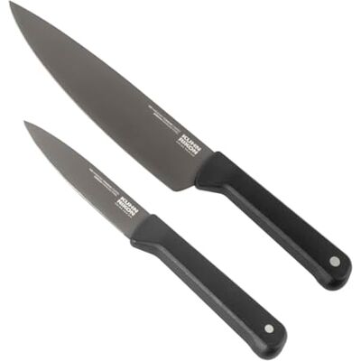 KUHN RIKON ICED Allday Messer-Set 2 Stk, eisgehärteten Klingen aus deutschem Edelstahl, Schwarz Black KUHN RIKON ICED Allday Messer-Set 2 Stk, eisgehärteten Klingen aus deutschem Edelstahl, Schwarz Black