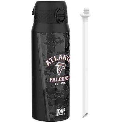 ion8 NFL Atlanta Falcons Trinkflasche Mit Herausnehmbarem Strohhalm, 750ml/24oz, Auslaufsichere Isolierflasche, Leicht Zu Öffnen, Sicherer Verschluss, Spülmaschinenfest, Klappdeckel, Metallflasche ion8 NFL Atlanta Falcons Trinkflasche Mit Herausnehmbarem Strohhalm, 750ml/24oz, Auslaufsichere Isolierflasche, Leicht Zu Öffnen, Sicherer Verschluss, Spülmaschinenfest, Klappdeckel, Metallflasche
