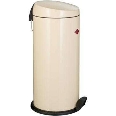 WESCO klassischer Tretabfallsammler CAPBOY MAXI in der Farbe mandel, pulverbeschichtetes Stahlblech, Metalleinsatz aus 22 Liter Volumen, Kunststoff-Fußtritt WESCO klassischer Tretabfallsammler CAPBOY MAXI in der Farbe mandel, pulverbeschichtetes Stahlblech, Metalleinsatz aus 22 Liter Volumen, Kunststoff-Fußtritt