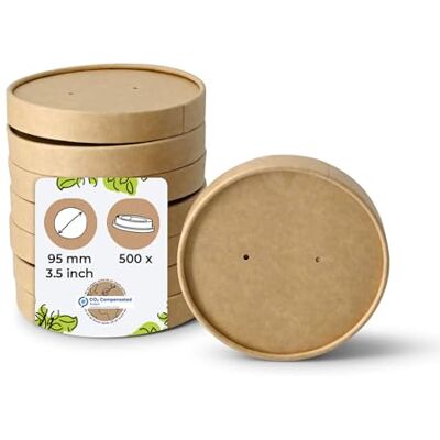 BIOZOYG Pappdeckel Suppenbecher 500 Stück Ø 95 mm Braun Deckel beschichtet für Suppenterrine Einweg Kartondeckel Membrandeckel für Suppenschale to go Salatschale Terrine Luftlöcher Takeaway BIOZOYG Pappdeckel Suppenbecher 500 Stück Ø 95 mm Braun Deckel beschichtet für Suppenterrine Einweg Kartondeckel Membrandeckel für Suppenschale to go Salatschale Terrine Luftlöcher Takeaway