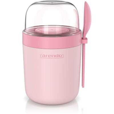 Arendo Joghurtbecher to Go klein und praktisch 400ml + 300ml + 50ml – Müslibecher inkl. Löffel – 3 separate Bereiche – robust und langlebig – lebensmittelecht Arendo Joghurtbecher to Go klein und praktisch 400ml + 300ml + 50ml – Müslibecher inkl. Löffel – 3 separate Bereiche – robust und langlebig – lebensmittelecht