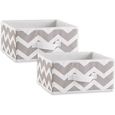 DII Stoff-Aufbewahrungskörbe für Kinderzimmer, Büro und Heimorganisation, Behälter sind für Standard-Würfel-Organizer (27,9 x 27,9 x 14 cm), Chevron-Grau, 2er-Set DII Stoff-Aufbewahrungskörbe für Kinderzimmer, Büro und Heimorganisation, Behälter sind für Standard-Würfel-Organizer (27,9 x 27,9 x 14 cm), Chevron-Grau, 2er-Set