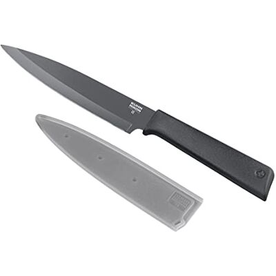 KUHN RIKON COLORI+ Allzweckmesser gerade Klinge mit Klingenschutz, antihaftbeschichtet, Edelstahl, 23 cm, grau KUHN RIKON COLORI+ Allzweckmesser gerade Klinge mit Klingenschutz, antihaftbeschichtet, Edelstahl, 23 cm, grau
