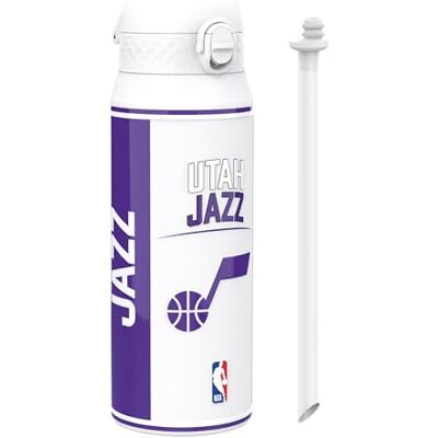 ion8 NBA Utah Jazz Trinkflasche Mit Herausnehmbarem Strohhalm, 750ml/24oz, Auslaufsichere Isolierflasche, Leicht Zu Öffnen, Sicherer Verschluss, Spülmaschinenfest, Klappdeckel, Metallflasche ion8 NBA Utah Jazz Trinkflasche Mit Herausnehmbarem Strohhalm, 750ml/24oz, Auslaufsichere Isolierflasche, Leicht Zu Öffnen, Sicherer Verschluss, Spülmaschinenfest, Klappdeckel, Metallflasche