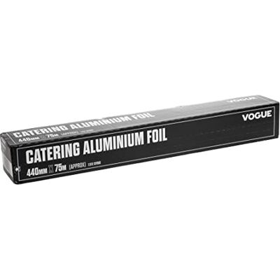 VOGUE Alufolie für die Gastronomie 440 mm x 75 Meter, Silber, mit gezackter Kante, 12 Mikron, Food Service Folienrolle, Premium Alufolie, für den gewerblichen und privaten Gebrauch, CF353 VOGUE Alufolie für die Gastronomie 440 mm x 75 Meter, Silber, mit gezackter Kante, 12 Mikron, Food Service Folienrolle, Premium Alufolie, für den gewerblichen und privaten Gebrauch, CF353