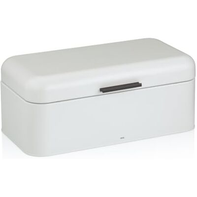 kela Brotkasten Metall mit Lüftungslöcher 42,5x22,5x17,5cm, große Brotbox mit Klappdeckel, FRISCA, Brotaufbewahrungsbox, weiß kela Brotkasten Metall mit Lüftungslöcher 42,5x22,5x17,5cm, große Brotbox mit Klappdeckel, FRISCA, Brotaufbewahrungsbox, weiß