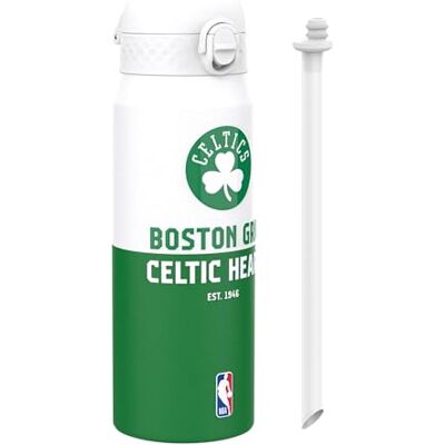 ion8 NBA Boston Celtics Trinkflasche Mit Herausnehmbarem Strohhalm, 750ml/24oz, Auslaufsichere Isolierflasche, Leicht Zu Öffnen, Sicherer Verschluss, Spülmaschinenfest, Klappdeckel, Metallflasche ion8 NBA Boston Celtics Trinkflasche Mit Herausnehmbarem Strohhalm, 750ml/24oz, Auslaufsichere Isolierflasche, Leicht Zu Öffnen, Sicherer Verschluss, Spülmaschinenfest, Klappdeckel, Metallflasche