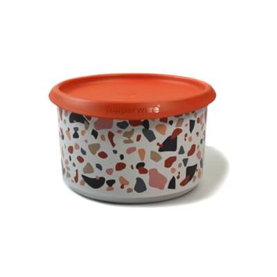 Tupperware One Touch Runde 960 ml Bingo orange weiß mit Muster Vorrat Behälter Tupperware One Touch Runde 960 ml Bingo orange weiß mit Muster Vorrat Behälter