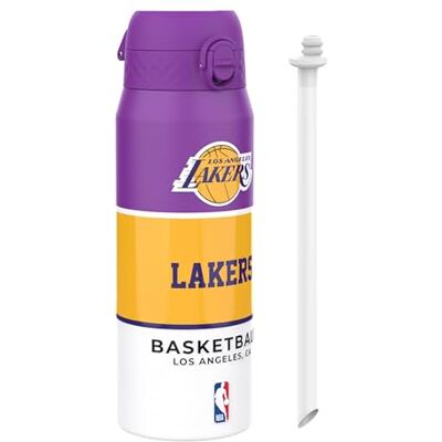 ion8 NBA Los Angeles Lakers Trinkflasche Mit Herausnehmbarem Strohhalm, 750ml/24oz, Auslaufsichere Isolierflasche, Leicht Zu Öffnen, Sicherer Verschluss, Spülmaschinenfest, Klappdeckel, Metallflasche ion8 NBA Los Angeles Lakers Trinkflasche Mit Herausnehmbarem Strohhalm, 750ml/24oz, Auslaufsichere Isolierflasche, Leicht Zu Öffnen, Sicherer Verschluss, Spülmaschinenfest, Klappdeckel, Metallflasche
