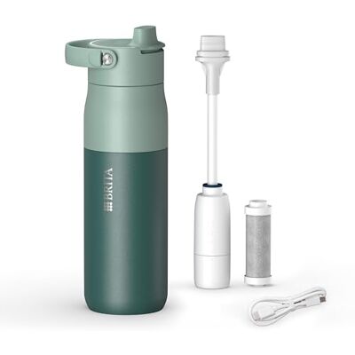 Brita LARQ iQ Digitale Edelstahl Trinkflasche mit Wasserfilter (680 ml) Grün, Hydration Tracking ( App), Strohhalm, Aktivkohle Filter, UV-C, neutralisiert 99,99% Bakterien, filtert PFAS Brita LARQ iQ Digitale Edelstahl Trinkflasche mit Wasserfilter (680 ml) Grün, Hydration Tracking ( App), Strohhalm, Aktivkohle Filter, UV-C, neutralisiert 99,99% Bakterien, filtert PFAS