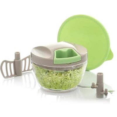 Wintem Kompakter manueller Zerkleinerer von 400 ml mit gebogenen Klingen aus Edelstahl und Schneebesen, Seilantrieb, ideal für Saucen, Gemüse, Eier und schnelle Zubereitungen überall Wintem Kompakter manueller Zerkleinerer von 400 ml mit gebogenen Klingen aus Edelstahl und Schneebesen, Seilantrieb, ideal für Saucen, Gemüse, Eier und schnelle Zubereitungen überall