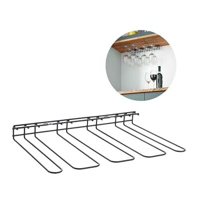 Avilia Untersetzer für Gläser für die Küche – Gläserhalter zum Aufhängen, aus Metall, 44 x 31 x 5 cm, Schwarz Avilia Untersetzer für Gläser für die Küche – Gläserhalter zum Aufhängen, aus Metall, 44 x 31 x 5 cm, Schwarz