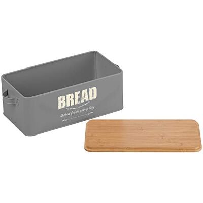Rosenstein & Söhne Brotkorb: Retro-Brotkasten aus Stahlblech mit Bambus-Schneidebrett-Deckel, 7 l (Brot-Aufbewahrungsboxen, Brotkasten Bread, Holz) Rosenstein & Söhne Brotkorb: Retro-Brotkasten aus Stahlblech mit Bambus-Schneidebrett-Deckel, 7 l (Brot-Aufbewahrungsboxen, Brotkasten Bread, Holz)