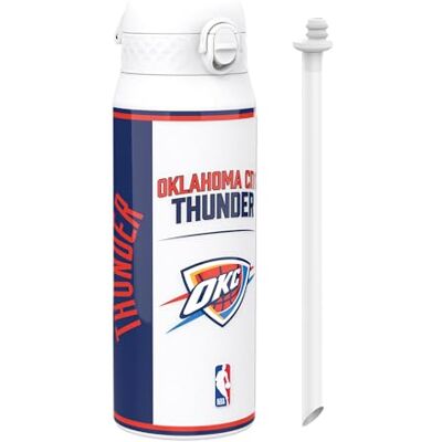 ion8 NBA Oklahoma City Thunder Trinkflasche Mit Herausnehmbarem Strohhalm, 750ml/24oz, Auslaufsichere Isolierflasche, Leicht Zu Öffnen, Sicherer Verschluss, Spülmaschinenfest, Klappdeckel, Metallflasche ion8 NBA Oklahoma City Thunder Trinkflasche Mit Herausnehmbarem Strohhalm, 750ml/24oz, Auslaufsichere Isolierflasche, Leicht Zu Öffnen, Sicherer Verschluss, Spülmaschinenfest, Klappdeckel, Metallflasche