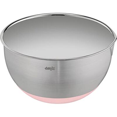 Emsa Prep&Bake Rührschüssel aus Edelstahl 18 cm, Rutschfester Boden, Kratzfest, Edelstahl Schüssel mit Ausgießrand, Stapelbar, Rosa, K3271834 Emsa Prep&Bake Rührschüssel aus Edelstahl 18 cm, Rutschfester Boden, Kratzfest, Edelstahl Schüssel mit Ausgießrand, Stapelbar, Rosa, K3271834