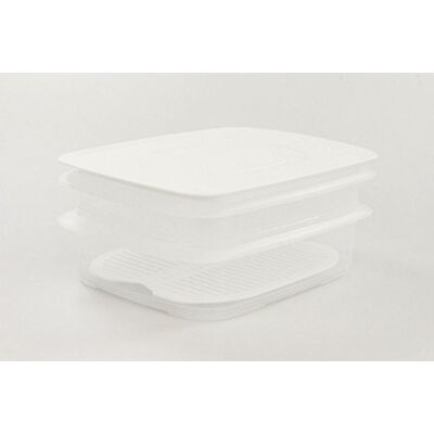 Tupperware Cool`N Fresh Behälter 1,5 L + 700 ml + Gitter + Deckel weiß 10003 Tupperware Cool`N Fresh Behälter 1,5 L + 700 ml + Gitter + Deckel weiß 10003