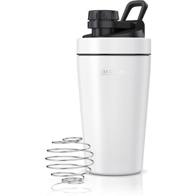 Arendo Edelstahl Trinkflasche mit Mix kugel, 500ml, Edelstahl Mix Ball, Spülmaschinen geeignet, Edelstahl Eiweiß Shaker Protein Shaker, Proteinshaker für Freizeit Sport Fitness, Weiß Arendo Edelstahl Trinkflasche mit Mix kugel, 500ml, Edelstahl Mix Ball, Spülmaschinen geeignet, Edelstahl Eiweiß Shaker Protein Shaker, Proteinshaker für Freizeit Sport Fitness, Weiß