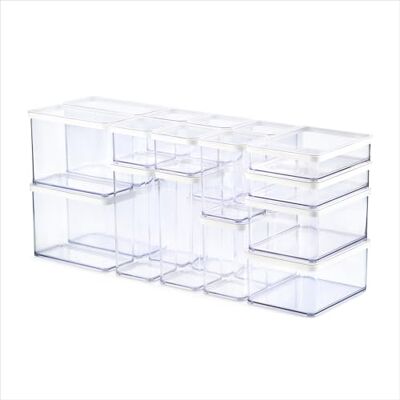 Rotho Loft 24er-Set Vorratsdosen mit Deckel Behälter für Lebensmittelaufbewahrung aromadicht & lebensmittelecht stapelbar & platzsparend spülmaschinenfest & hygienisch transparent/weiß Rotho Loft 24er-Set Vorratsdosen mit Deckel Behälter für Lebensmittelaufbewahrung aromadicht & lebensmittelecht stapelbar & platzsparend spülmaschinenfest & hygienisch transparent/weiß