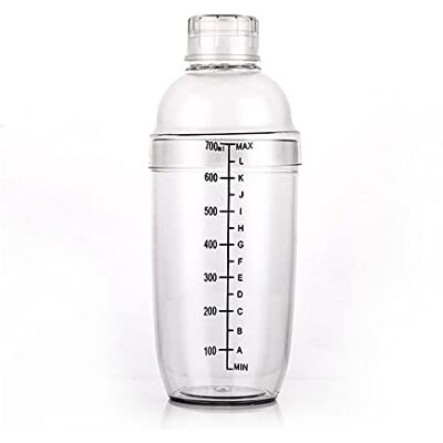 Generic Kunststoff-Cocktail-Shaker mit Skala und Sieb Klarer Milchtee-Wein-Shaker-Bar-Mischwerkzeug für Bar-Party-Heimgebrauch Generic Kunststoff-Cocktail-Shaker mit Skala und Sieb Klarer Milchtee-Wein-Shaker-Bar-Mischwerkzeug für Bar-Party-Heimgebrauch