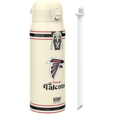 ion8 NFL Atlanta Falcons Trinkflasche Mit Herausnehmbarem Strohhalm, 750ml/24oz, Auslaufsichere Isolierflasche, Leicht Zu Öffnen, Sicherer Verschluss, Spülmaschinenfest, Klappdeckel, Metallflasche ion8 NFL Atlanta Falcons Trinkflasche Mit Herausnehmbarem Strohhalm, 750ml/24oz, Auslaufsichere Isolierflasche, Leicht Zu Öffnen, Sicherer Verschluss, Spülmaschinenfest, Klappdeckel, Metallflasche