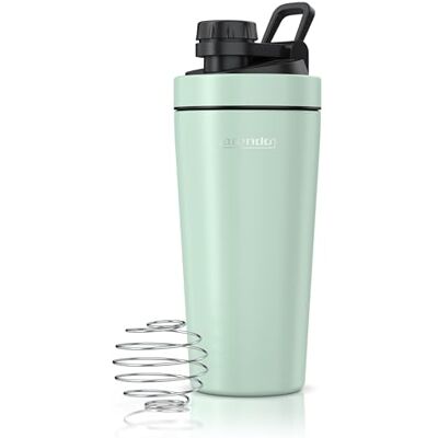 Arendo Edelstahl Trinkflasche mit Mix kugel, 750ml, Edelstahl Mix Ball, Spülmaschinen geeignet, Edelstahl Eiweiß Shaker Protein Shaker, Proteinshaker für Freizeit Sport Fitness, Mint Arendo Edelstahl Trinkflasche mit Mix kugel, 750ml, Edelstahl Mix Ball, Spülmaschinen geeignet, Edelstahl Eiweiß Shaker Protein Shaker, Proteinshaker für Freizeit Sport Fitness, Mint