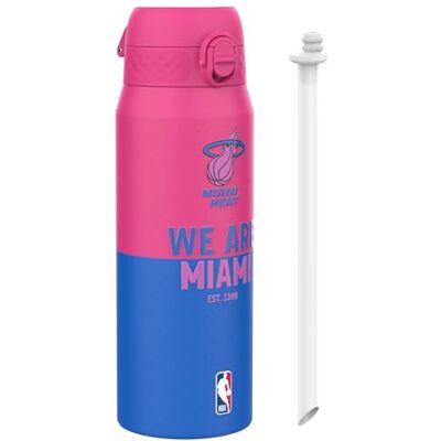 ion8 NBA Miami Heat Trinkflasche Mit Herausnehmbarem Strohhalm, 750ml/24oz, Auslaufsichere Isolierflasche, Leicht Zu Öffnen, Sicherer Verschluss, Spülmaschinenfest, Klappdeckel, Metallflasche ion8 NBA Miami Heat Trinkflasche Mit Herausnehmbarem Strohhalm, 750ml/24oz, Auslaufsichere Isolierflasche, Leicht Zu Öffnen, Sicherer Verschluss, Spülmaschinenfest, Klappdeckel, Metallflasche