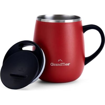 GRANDTIES Thermo Kaffeebecher mit Griff Schiebedeckel für Spritzschutz 480 ml Coffee To Go Becher Kaffeebecher To Go Doppelwand-Edelstahl Hält Getränke Warm & Kalt Cranberry GRANDTIES Thermo Kaffeebecher mit Griff Schiebedeckel für Spritzschutz 480 ml Coffee To Go Becher Kaffeebecher To Go Doppelwand-Edelstahl Hält Getränke Warm & Kalt Cranberry