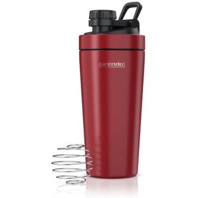 Arendo Edelstahl Trinkflasche mit Mix kugel, 750ml, Edelstahl Mix Ball, Spülmaschinen geeignet, Edelstahl Eiweiß Shaker Protein Shaker, Proteinshaker für Freizeit Sport Fitness, rot Arendo Edelstahl Trinkflasche mit Mix kugel, 750ml, Edelstahl Mix Ball, Spülmaschinen geeignet, Edelstahl Eiweiß Shaker Protein Shaker, Proteinshaker für Freizeit Sport Fitness, rot