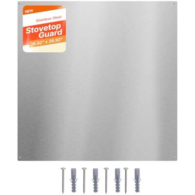 VEVOR Küchenrückwand 76 x 76 cm aus Edelstahl, Wandschutz für Herd und Dunstabzugshaube mit Vorgebohrten Löchern, Robuste Rückwand Spritzschutz für Küche, Kochen und Praktische Aufbewahrung, Silber VEVOR Küchenrückwand 76 x 76 cm aus Edelstahl, Wandschutz für Herd und Dunstabzugshaube mit Vorgebohrten Löchern, Robuste Rückwand Spritzschutz für Küche, Kochen und Praktische Aufbewahrung, Silber