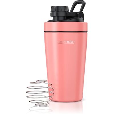 Arendo Edelstahl Trinkflasche mit Mix kugel, 500ml, Edelstahl Mix Ball, Spülmaschinen geeignet, Edelstahl Eiweiß Shaker Protein Shaker, Proteinshaker für Freizeit Sport Fitness, korall Arendo Edelstahl Trinkflasche mit Mix kugel, 500ml, Edelstahl Mix Ball, Spülmaschinen geeignet, Edelstahl Eiweiß Shaker Protein Shaker, Proteinshaker für Freizeit Sport Fitness, korall