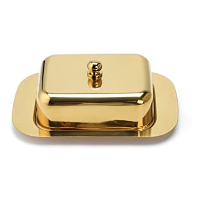 ECHTWERK Butterdose aus Edelstahl, hochwertige Butterschale, Butterbox mit Deckel, Butterglocke für Frühstück und Küche, 250 gr Butter Aufbewahrung, Gold-Edition, 18,5x12,2x7,0 cm ECHTWERK Butterdose aus Edelstahl, hochwertige Butterschale, Butterbox mit Deckel, Butterglocke für Frühstück und Küche, 250 gr Butter Aufbewahrung, Gold-Edition, 18,5x12,2x7,0 cm