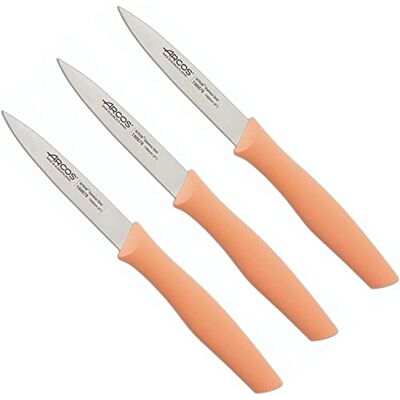 Arcos Set 3 Schälmesser Messer Schälmesser Kartoffelschälermesser Edelstahl NITRUM Klinge 100 mm Ökologische Verpackung Farbe Korallen, Korallenrot Arcos Set 3 Schälmesser Messer Schälmesser Kartoffelschälermesser Edelstahl NITRUM Klinge 100 mm Ökologische Verpackung Farbe Korallen, Korallenrot