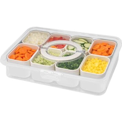 Rosenstein & Söhne Snack-Box: Snackbox mit 8 herausnehmbaren Fächern, Deckel und Griff (Snackbox mit Silikon-Dichtung, mit luftdichtem Deckel) Rosenstein & Söhne Snack-Box: Snackbox mit 8 herausnehmbaren Fächern, Deckel und Griff (Snackbox mit Silikon-Dichtung, mit luftdichtem Deckel)