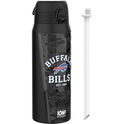 ion8 NFL Buffalo Bills Trinkflasche Mit Herausnehmbarem Strohhalm, 750ml/24oz, Auslaufsichere Isolierflasche, Leicht Zu Öffnen, Sicherer Verschluss, Spülmaschinenfest, Klappdeckel, Metallflasche ion8 NFL Buffalo Bills Trinkflasche Mit Herausnehmbarem Strohhalm, 750ml/24oz, Auslaufsichere Isolierflasche, Leicht Zu Öffnen, Sicherer Verschluss, Spülmaschinenfest, Klappdeckel, Metallflasche