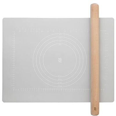Stelton Bake-It Teigrolle und Backunterlage light grey Rig Tig by Stelton Bake-It Teigrolle und Backunterlage light grey Rig Tig by