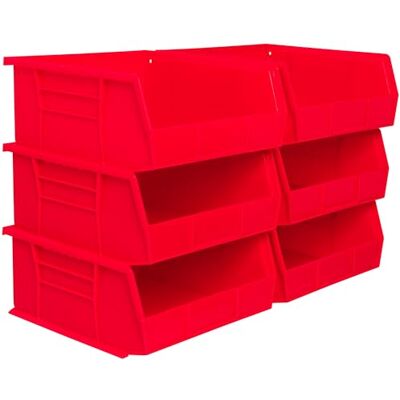 Akro-Mils 30235 Akro Hängeeimer, Kunststoff, 27,9 x 27,9 x 12,7 cm, Rot, 6 Stück Akro-Mils 30235 Akro Hängeeimer, Kunststoff, 27,9 x 27,9 x 12,7 cm, Rot, 6 Stück