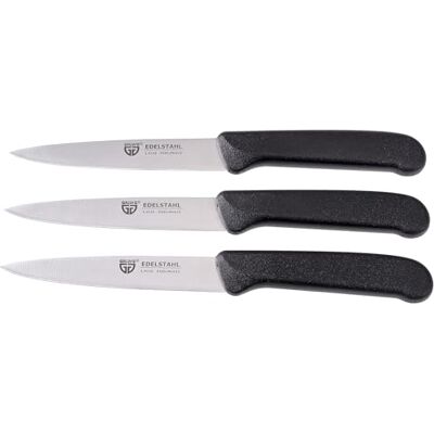 GRÄWE Gemüsemesser, 3er Set, kleines Küchenmesser-Set, Obstmesser, Schälmesser, Edelstahl, schwarz, super scharf geschliffen GRÄWE Gemüsemesser, 3er Set, kleines Küchenmesser-Set, Obstmesser, Schälmesser, Edelstahl, schwarz, super scharf geschliffen