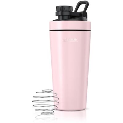 Arendo Edelstahl Trinkflasche mit Mix kugel, 750ml, Edelstahl Mix Ball, Spülmaschinen geeignet, Edelstahl Eiweiß Shaker Protein Shaker, Proteinshaker für Freizeit Sport Fitness, Rosa Arendo Edelstahl Trinkflasche mit Mix kugel, 750ml, Edelstahl Mix Ball, Spülmaschinen geeignet, Edelstahl Eiweiß Shaker Protein Shaker, Proteinshaker für Freizeit Sport Fitness, Rosa