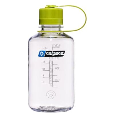 Nalgene Sustain Tritan-Wasserflasche, BPA-frei, hergestellt aus 50% Kunststoffabfall, 473 ml, schmale Öffnung, transparent, 16 Ounce, Farblos Nalgene Sustain Tritan-Wasserflasche, BPA-frei, hergestellt aus 50% Kunststoffabfall, 473 ml, schmale Öffnung, transparent, 16 Ounce, Farblos
