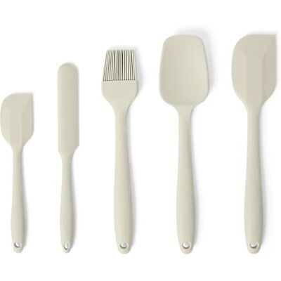 Amazon Silikon-Spatel, 5-Teiliges Set, BPA-frei, Hitzebeständig und Spülmaschinenfest, Leinengrau Amazon Silikon-Spatel, 5-Teiliges Set, BPA-frei, Hitzebeständig und Spülmaschinenfest, Leinengrau