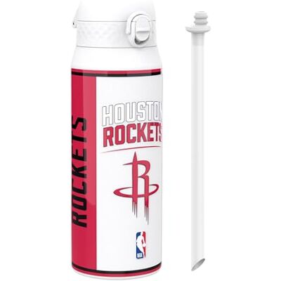 ion8 NBA Houston Rockets Trinkflasche Mit Herausnehmbarem Strohhalm, 750ml/24oz, Auslaufsichere Isolierflasche, Leicht Zu Öffnen, Sicherer Verschluss, Spülmaschinenfest, Klappdeckel, Metallflasche ion8 NBA Houston Rockets Trinkflasche Mit Herausnehmbarem Strohhalm, 750ml/24oz, Auslaufsichere Isolierflasche, Leicht Zu Öffnen, Sicherer Verschluss, Spülmaschinenfest, Klappdeckel, Metallflasche