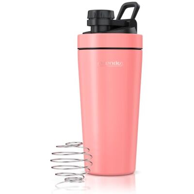 Arendo Edelstahl Trinkflasche mit Mix kugel, 750ml, Edelstahl Mix Ball, Spülmaschinen geeignet, Edelstahl Eiweiß Shaker Protein Shaker, Proteinshaker für Freizeit Sport Fitness, korall Arendo Edelstahl Trinkflasche mit Mix kugel, 750ml, Edelstahl Mix Ball, Spülmaschinen geeignet, Edelstahl Eiweiß Shaker Protein Shaker, Proteinshaker für Freizeit Sport Fitness, korall