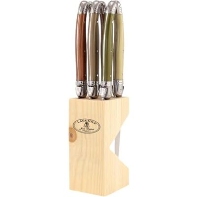 Jean Dubost Kom Amsterdam 7103 - Steakmesser-Set mit Holzblock Jean Dubost Kom Amsterdam 7103 - Steakmesser-Set mit Holzblock