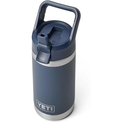 YETI Rambler Jr Kinder Trinkflasche 12 oz (354 ml) Navy – Edelstahl Trinkflasche mit Strohhalm, isolierte Wasserflasche für Kinder YETI Rambler Jr Kinder Trinkflasche 12 oz (354 ml) Navy – Edelstahl Trinkflasche mit Strohhalm, isolierte Wasserflasche für Kinder