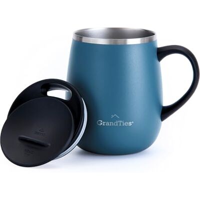 GRANDTIES Thermo Kaffeebecher mit Griff -Schiebedeckel für Spritzschutz 460 ml Weinglasform Coffee To Go Becher Kaffeebecher To Go,Doppelwand-Edelstahl Hält Getränke Warm oder Kalt-Blau GRANDTIES Thermo Kaffeebecher mit Griff -Schiebedeckel für Spritzschutz 460 ml Weinglasform Coffee To Go Becher Kaffeebecher To Go,Doppelwand-Edelstahl Hält Getränke Warm oder Kalt-Blau